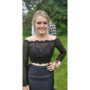 Black 2 piece Prom Dress